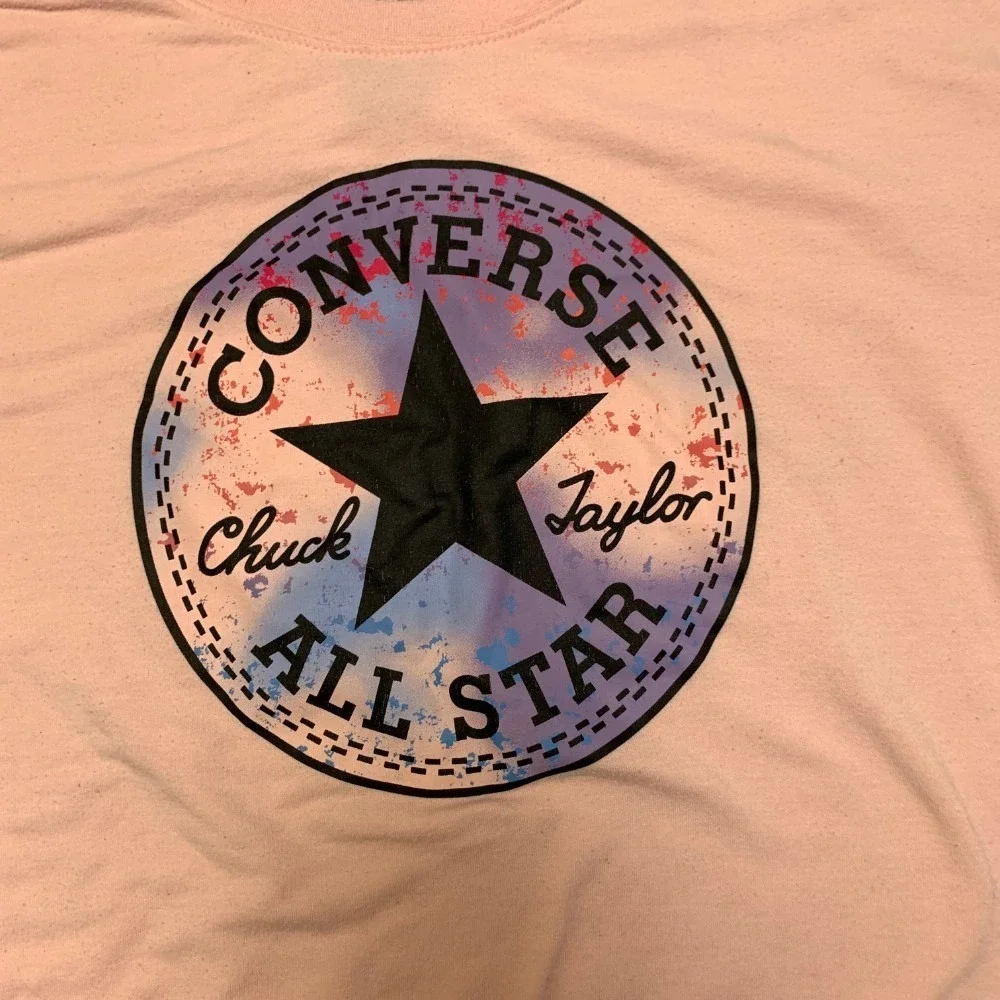 Converse Chuck Taylor All Star Sweatshirt Girls Large 12-13 Pink Fleece Lined